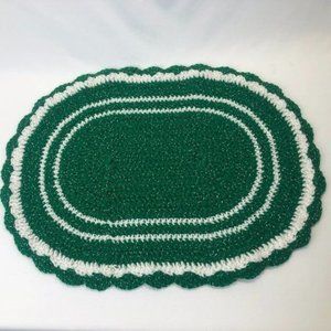 Green White Knitted Classic Washable‎ Table Mate